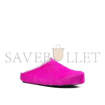 MARNI FUSSBET SABOT CALF-HAIR SLIPPERS 